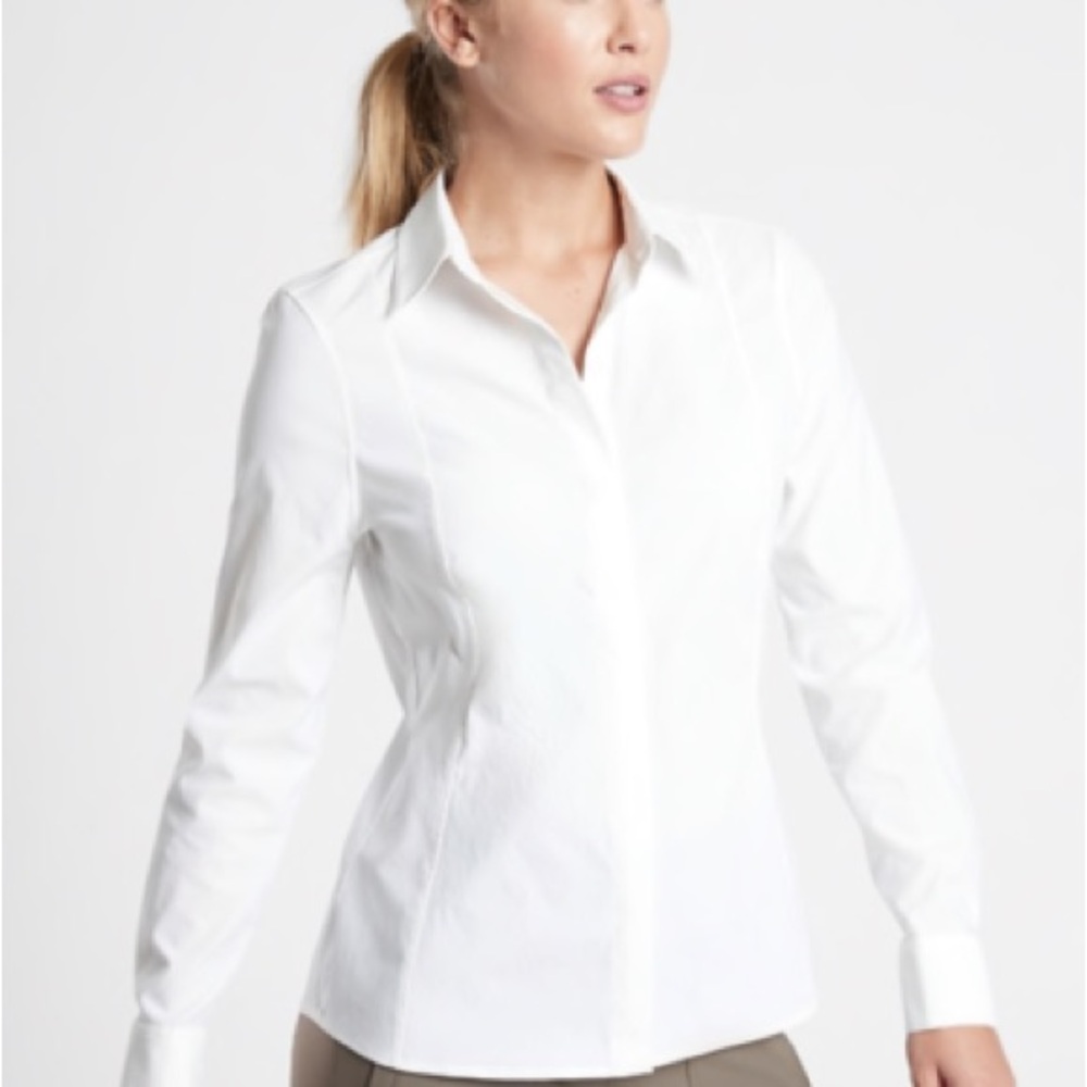 Athleta Uptown Shirt – Bright White / Size M 🤍
